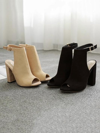 Peep Toe Sandal Block High Heels