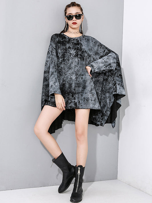 Original Cool Street Loose Irregularity Printed Round-Neck T-Shirts Tops