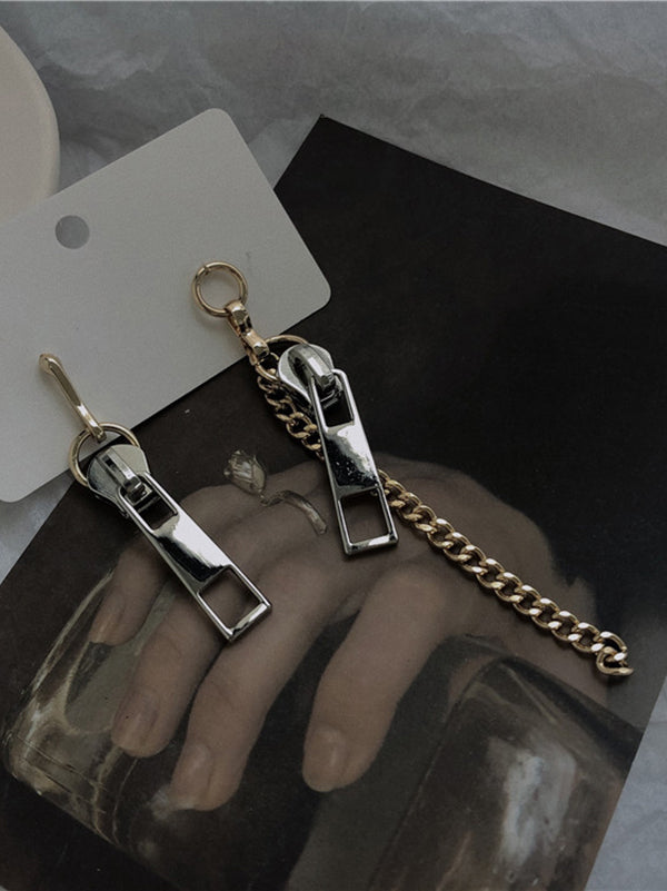 Original Stylish Punk Zipper Shape Chains Earrings