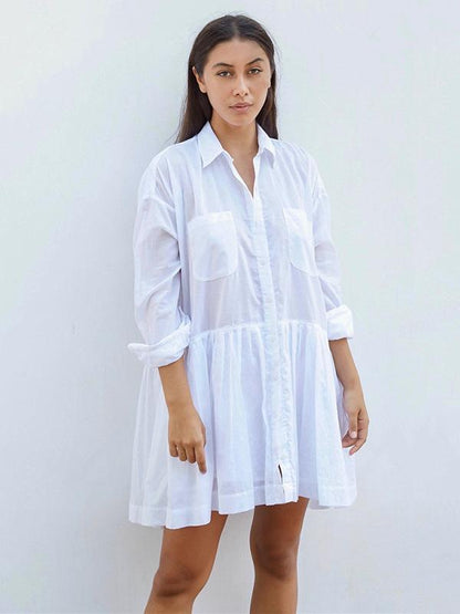 Loose Beach White Cover-ups Swimwear