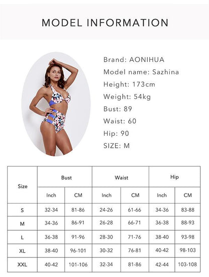 High Waist Halter-neck Bikinis Swimwear