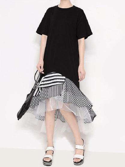 Fashion Chiffon Falbala Midi Dress