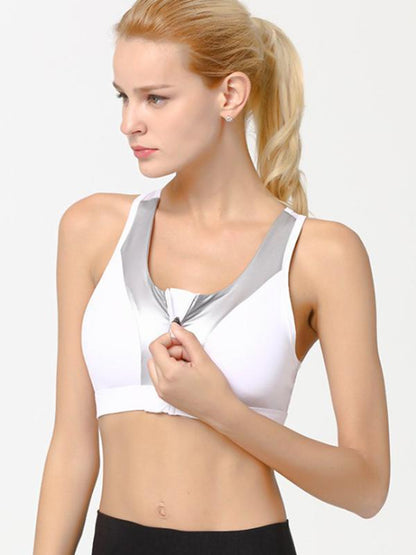 Cross-strap Adjustable Zipper Yoga Tanks