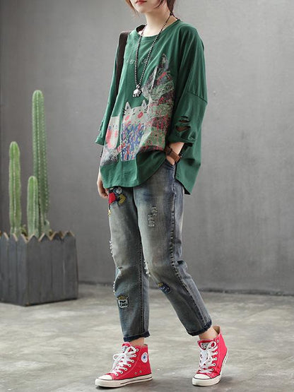 Loose Printed Comfortable Blouse