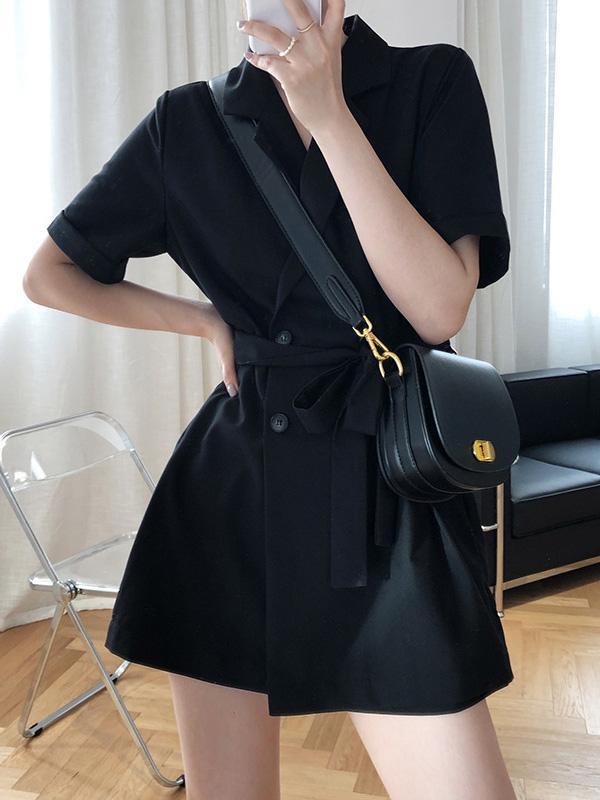 Original Solid Wide Leg Suit Jumpsuits