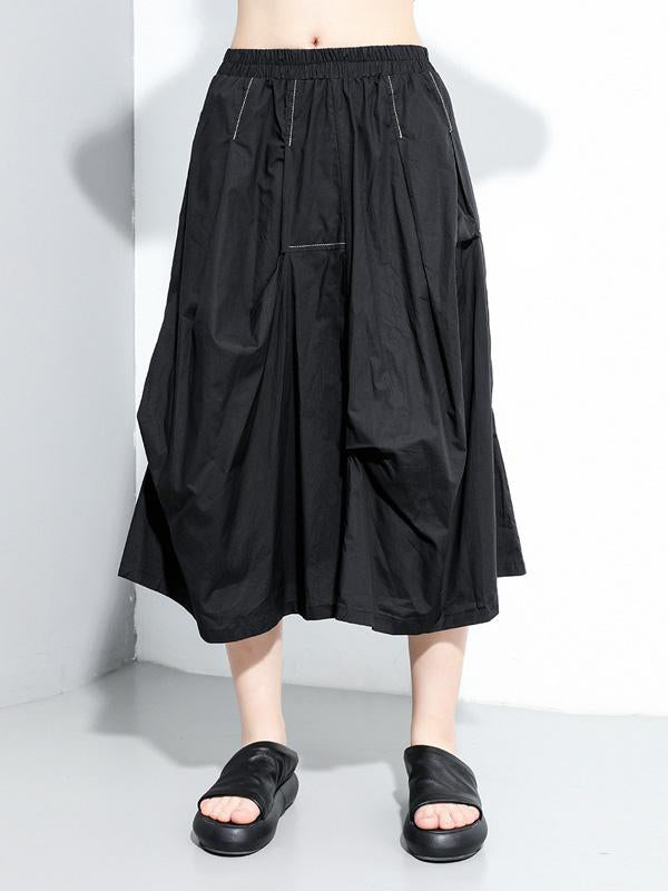 Original Solid Column A-Line Skirt