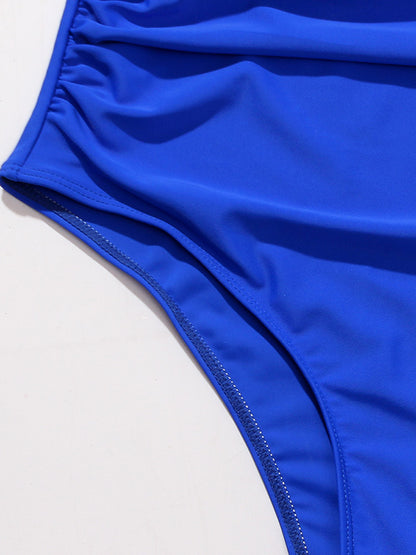 Leaves Print Split-Side One-Piece Swimsuit