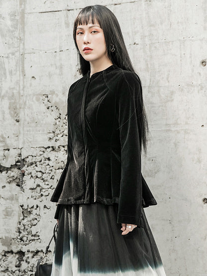 Simple Solid Color Stand Collar Zipper Jacket