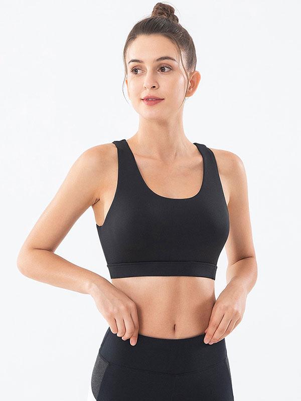 Fashion Sleeveless Contrast Color Yoga Sports Bra
