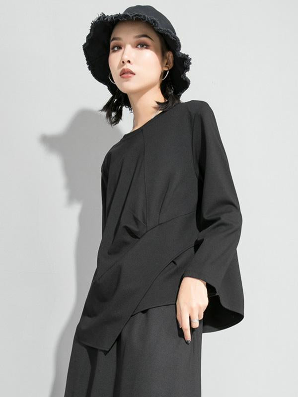 Original Irregularity Solid T-Shirts Tops