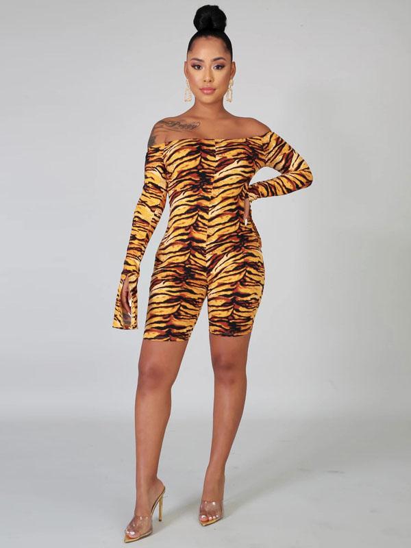 Sexy Printed Flared Sleeves Yoga Jumpsuits