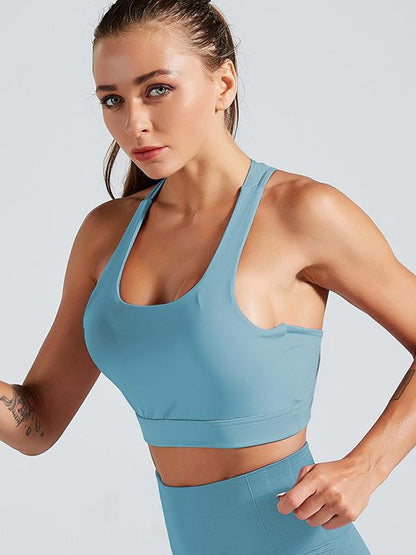 Solid Elasticity Wireless Shockproof Sports Bra