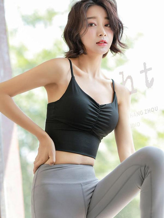 Spaghetti-neck Crop Yoga Tanks