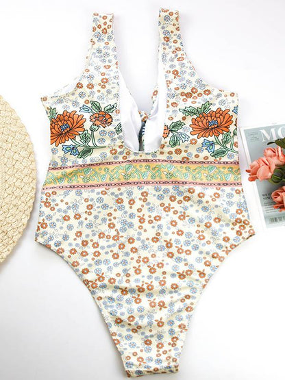 Bohemia Knotted Hollow One Piece Swimsuit