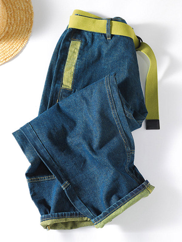 Simple Empire Waisted Wide Leg Harem Jean Pants