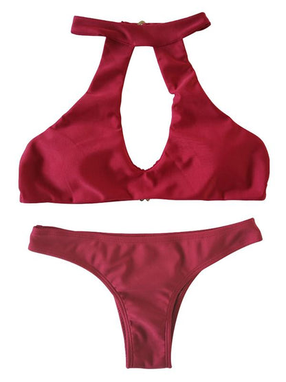 4 Colors Sexy Halter-neck Bikinis Swimwear