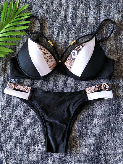 Balconette Contrast Bikini Swimsuit