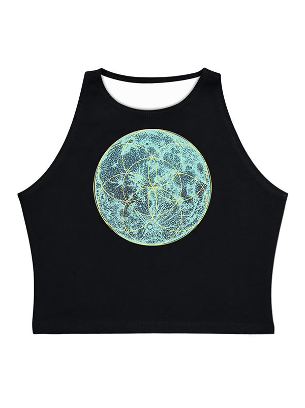 Printed Sleeveless Short Vest Top