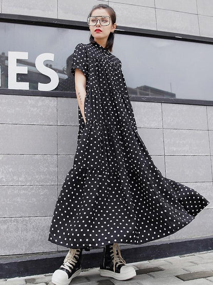 Loose Polka-dot A-line Long Dress
