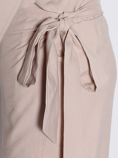 Urban Solid Color Asymmetric Batwing Sleeve Midi Dress