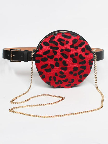 Leopard Circle Belt With Bag