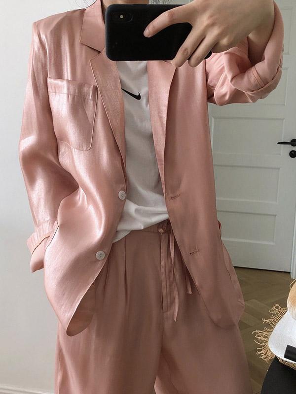Original Solid Silk Suit Outwear