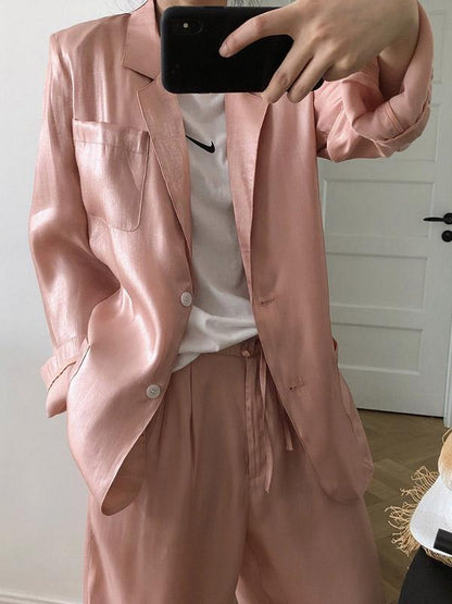 Original Solid Silk Suit Outwear