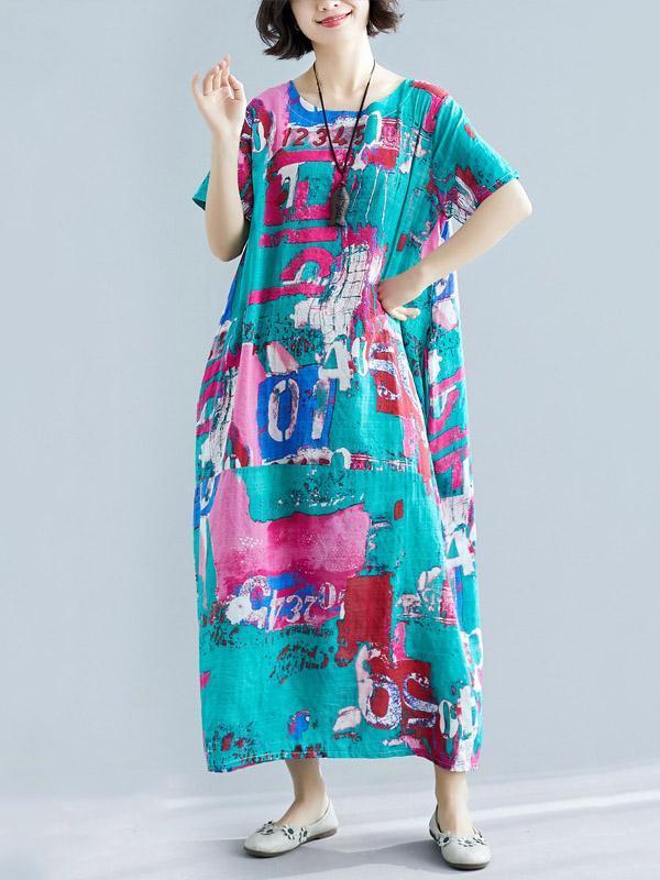 Original Printed Round-Neck Dress