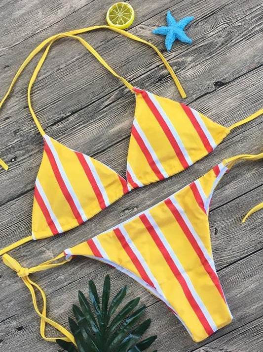 Halter Triangle Knot Side Bikinis Swimwear