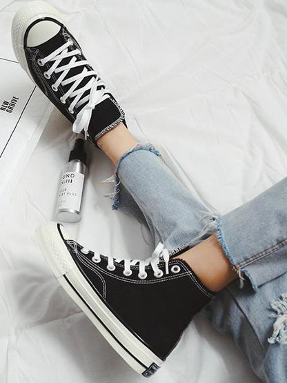 High Top Solid Canvas Sneaker Shoes