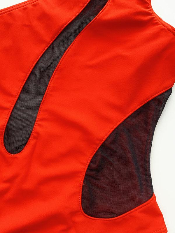 One-Shoulder Split-Joint Hollow One-Piece Swimwear