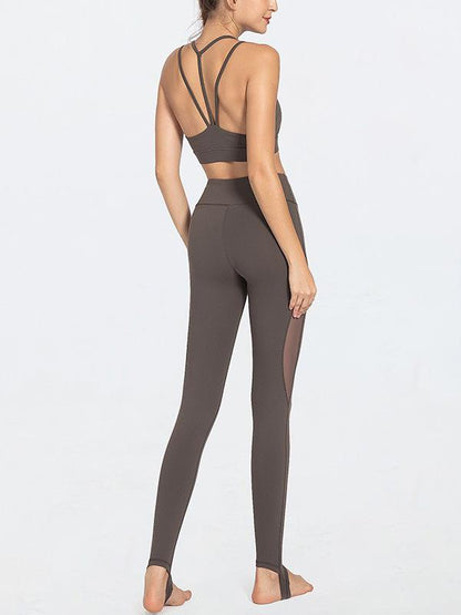 Solid Quick Dry Sleeveless Yoga Suits