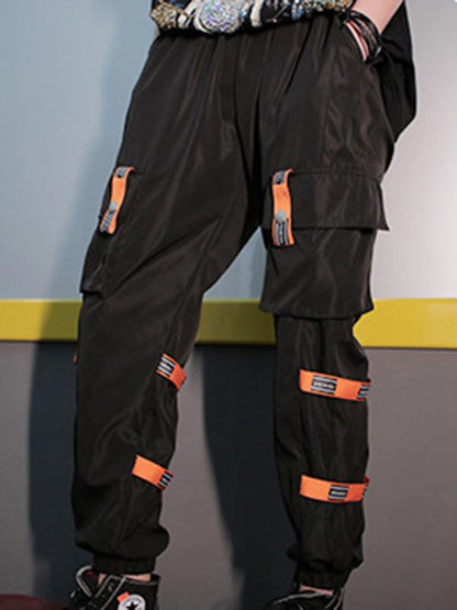 Tooling Elastic Waist Design Wide Leg Pants