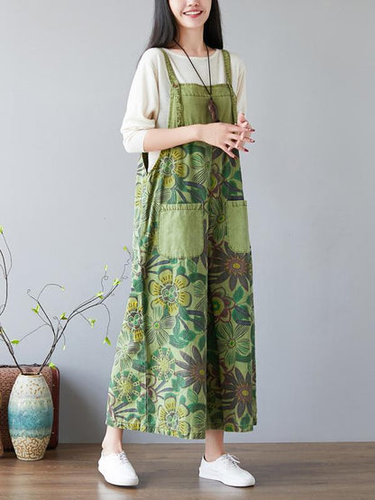 Vintage Loose Printed Wide Leg Pants