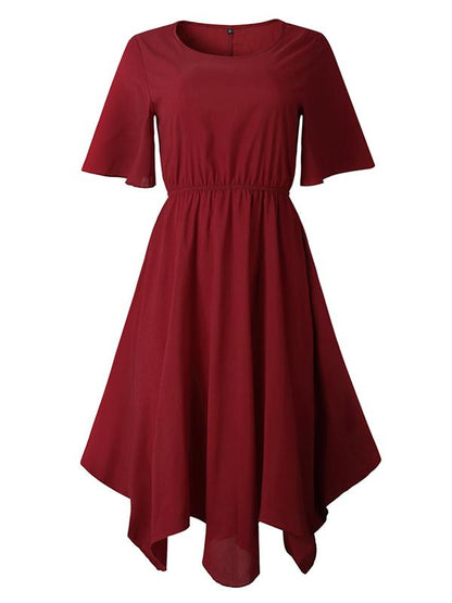Bohemia Cropped Elastic Solid Midi Dresses