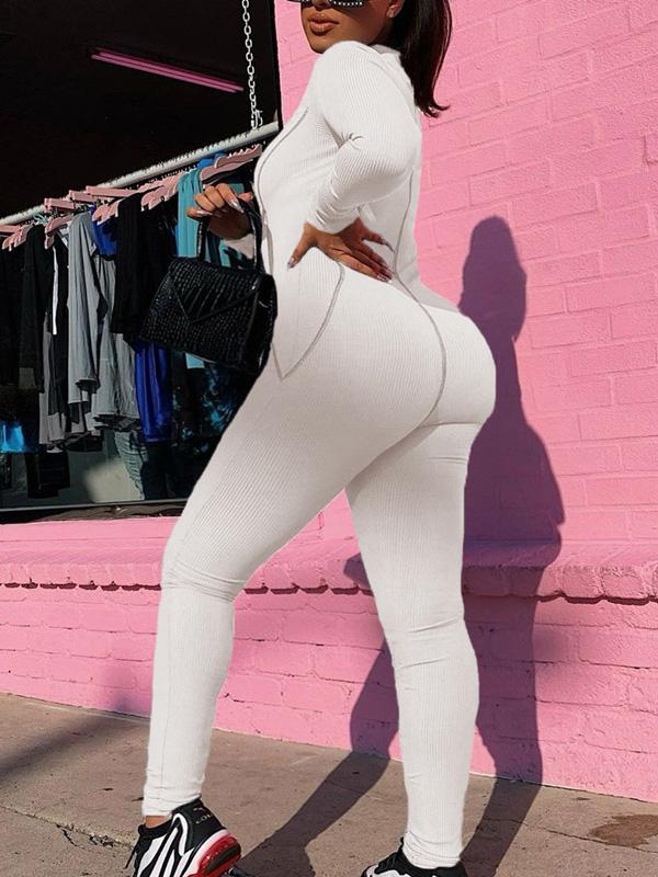 Zipper Long Sleeves Jumpsuits