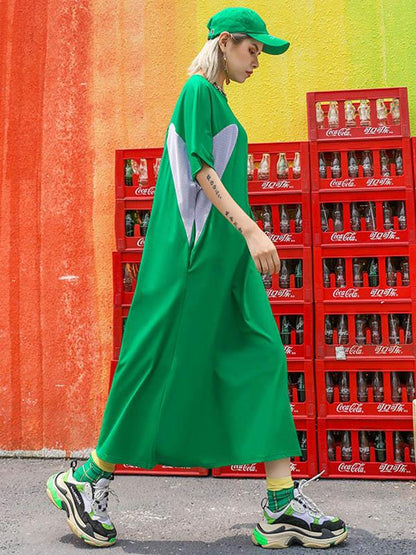 Loose Split-joint Mesh Dress