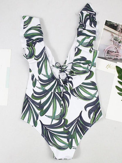 Falbala Printed One-piece Swimwear