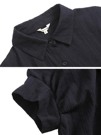 Loose Cropped BF Long Shirt