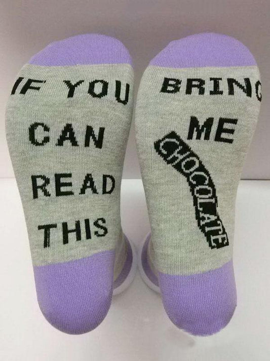 Hit Letter-Printed Medium Sock