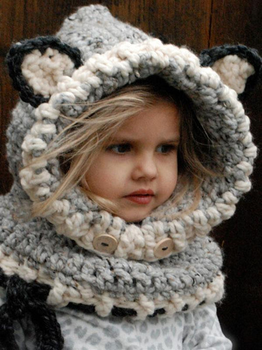 Knitted Fox Featured Warmer Hat