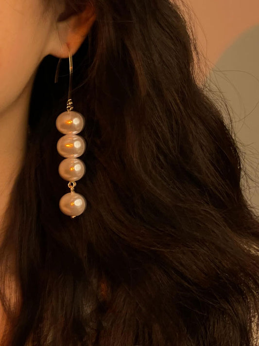 Vintage Irregularity Pearl Tasseled Earrings Accessories