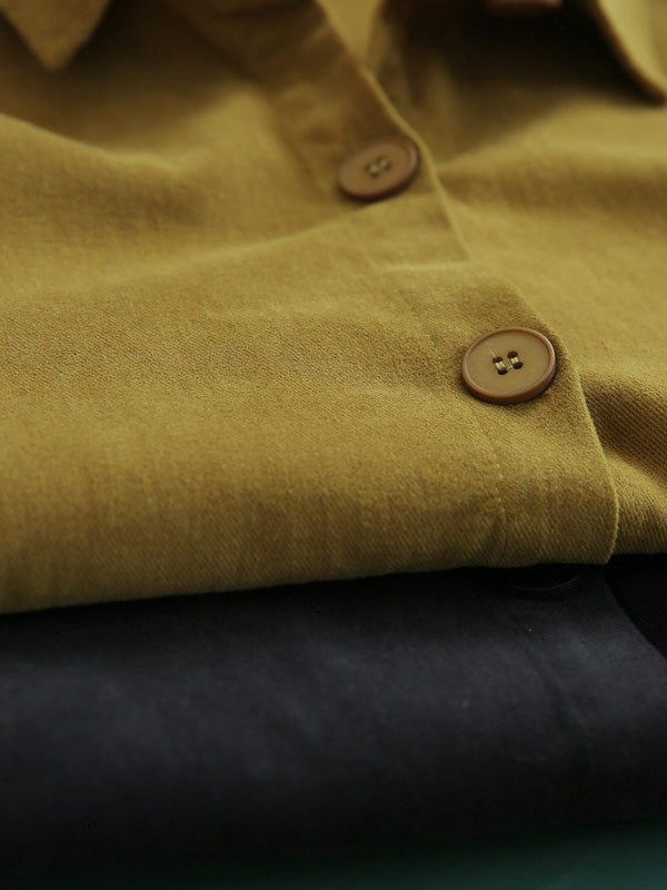 Urban Solid Color Long Sleeves Lapel Trench Coats