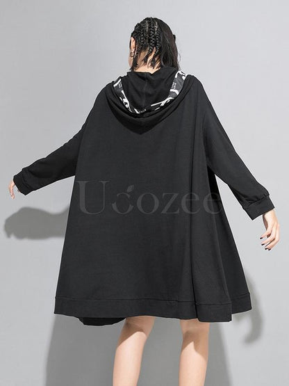 Casual Split-joint Hoodie Goth Sweatshirt Dress
