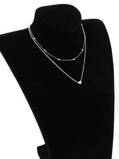 Peach Heart Multilayer Necklace Accessories