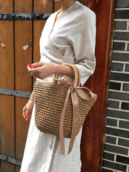 Bowknot Ribbon Weaving Dual Bag