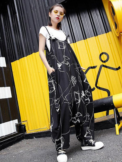 Vintage Loose Hong Kong Style Straight Leg Harem Pants