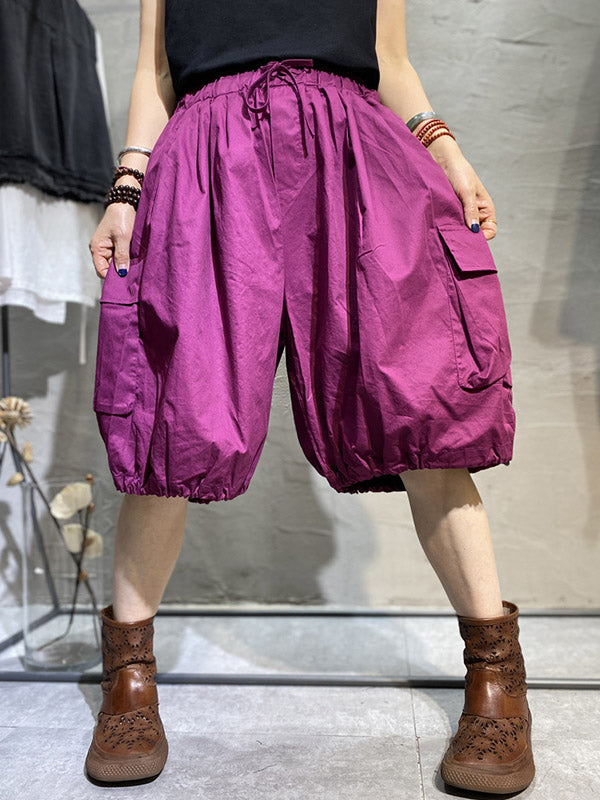 Casual Solid Color Harem Knickerbockers Shorts