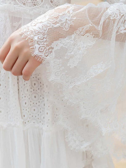 High Waist Loose Vacation Lace Mini Dress