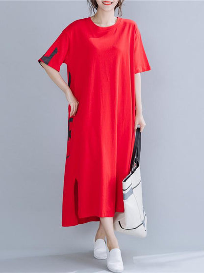 New Loose Oversize  Lettre Printed Dress